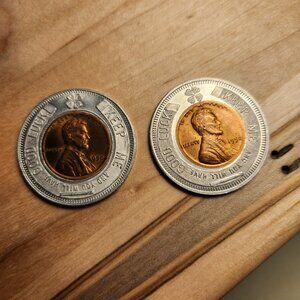 2 Vintage Lownsbury Chevrolet Encased wheat pennies